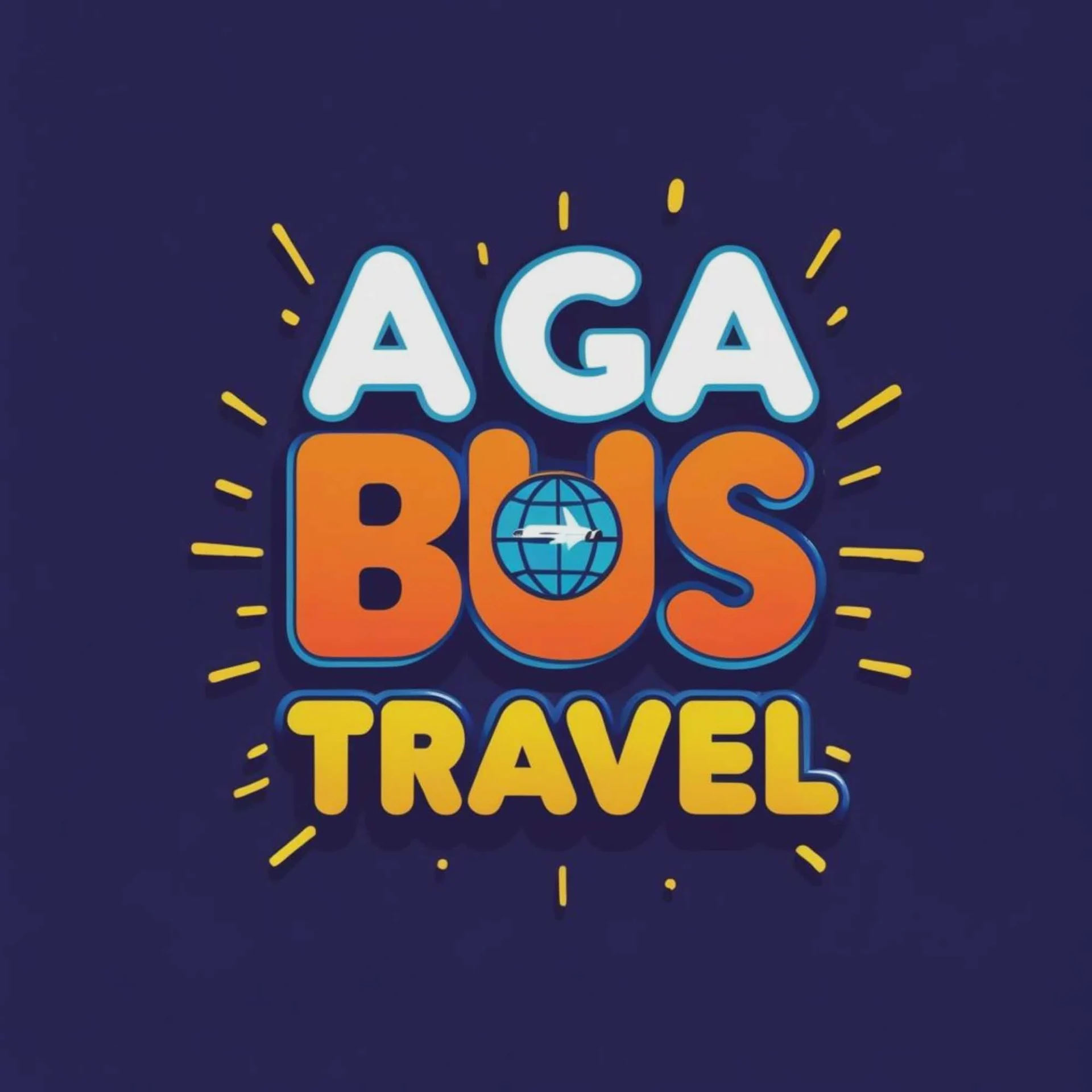 Logo podróży autobusem z globusem